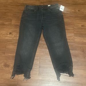 NWT Free People jeans straight leg size 29 RUGGED BLACK